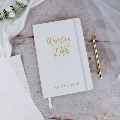 Personalised A5 Lined Wedding Notes Hardback Notebook