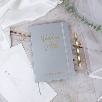 Personalised A5 Lined Wedding Notes Hardback Notebook
