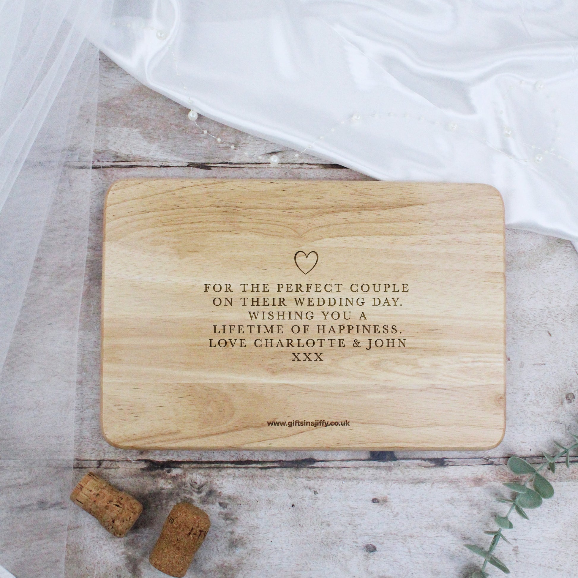 Personalised Wooden Mr & Mrs Chopping Board