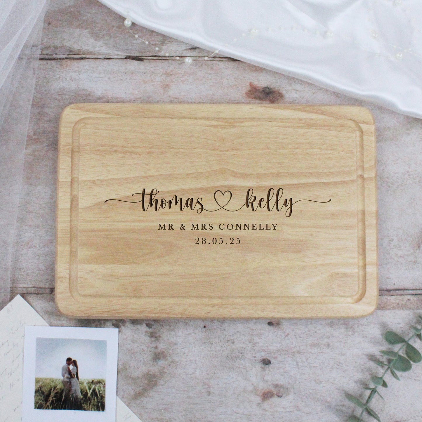 Personalised Wooden Mr & Mrs Chopping Board