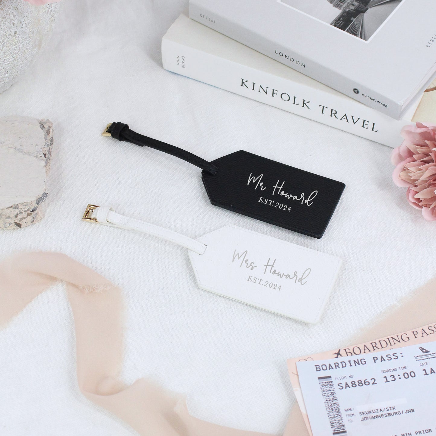 Personalised Mr & Mrs Luggage Tags with Married Name & Year