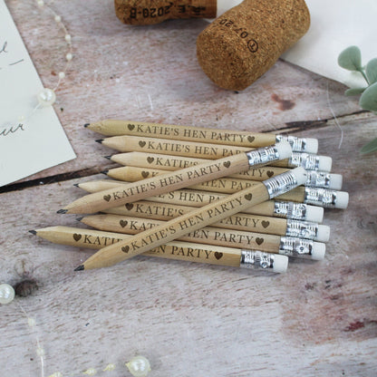 Personalised Miniture Hen Party Pencils