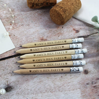 Personalised Miniture Hen Party Pencils