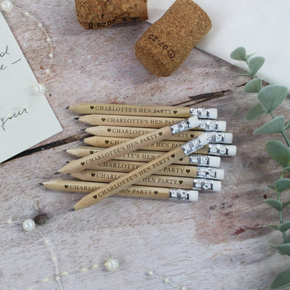 Personalised Miniture Hen Party Pencils