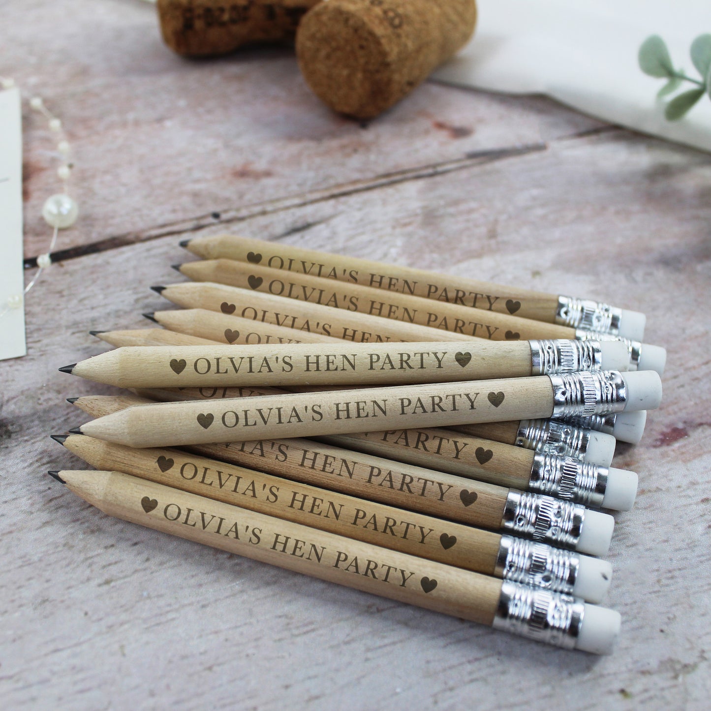 Personalised Miniture Hen Party Pencils