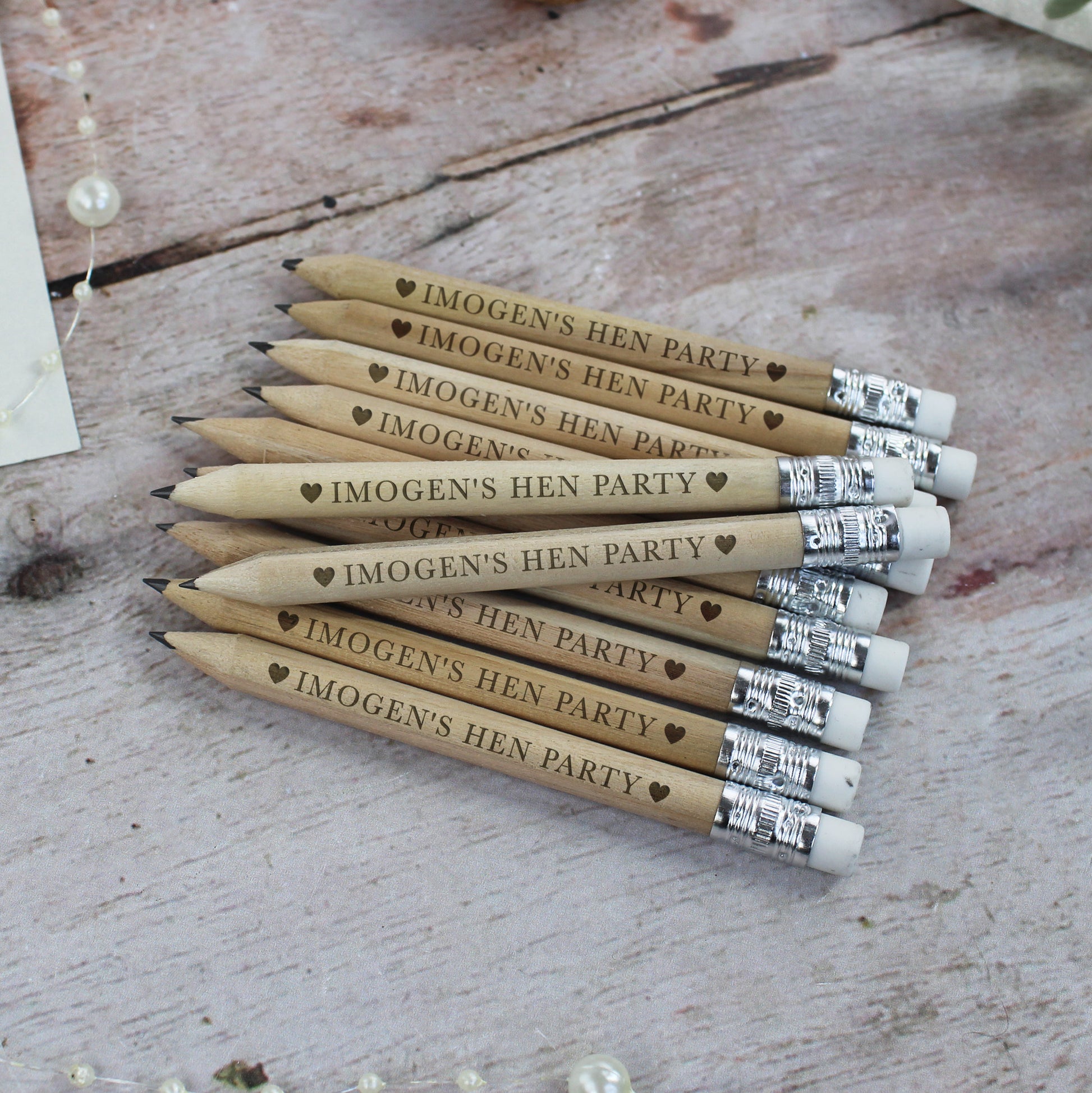 Personalised Miniture Hen Party Pencils