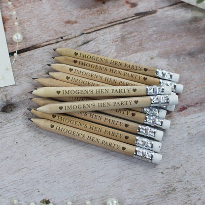 Personalised Miniture Hen Party Pencils