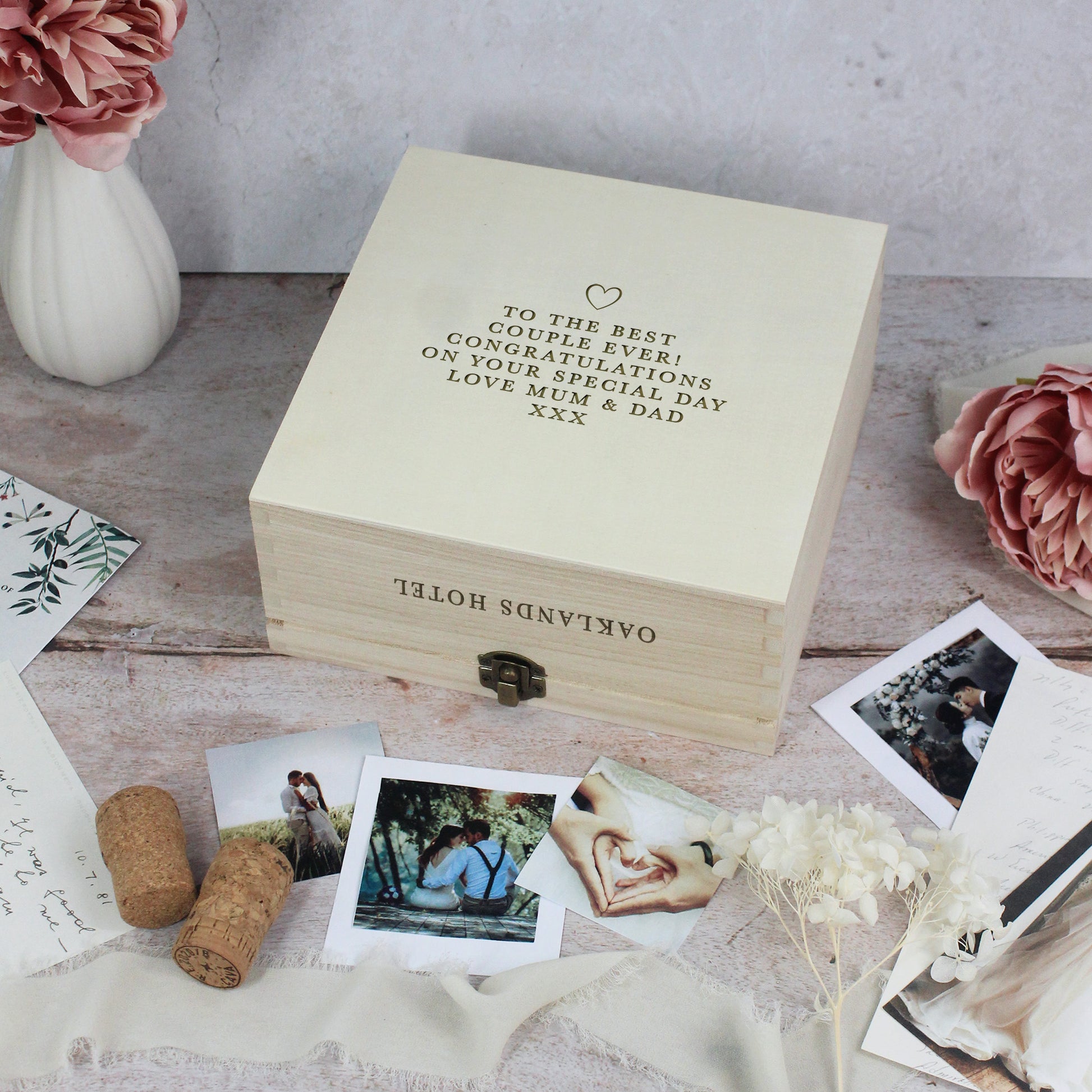 Personalised Wooden Wedding Memory Box in 6 Sizes