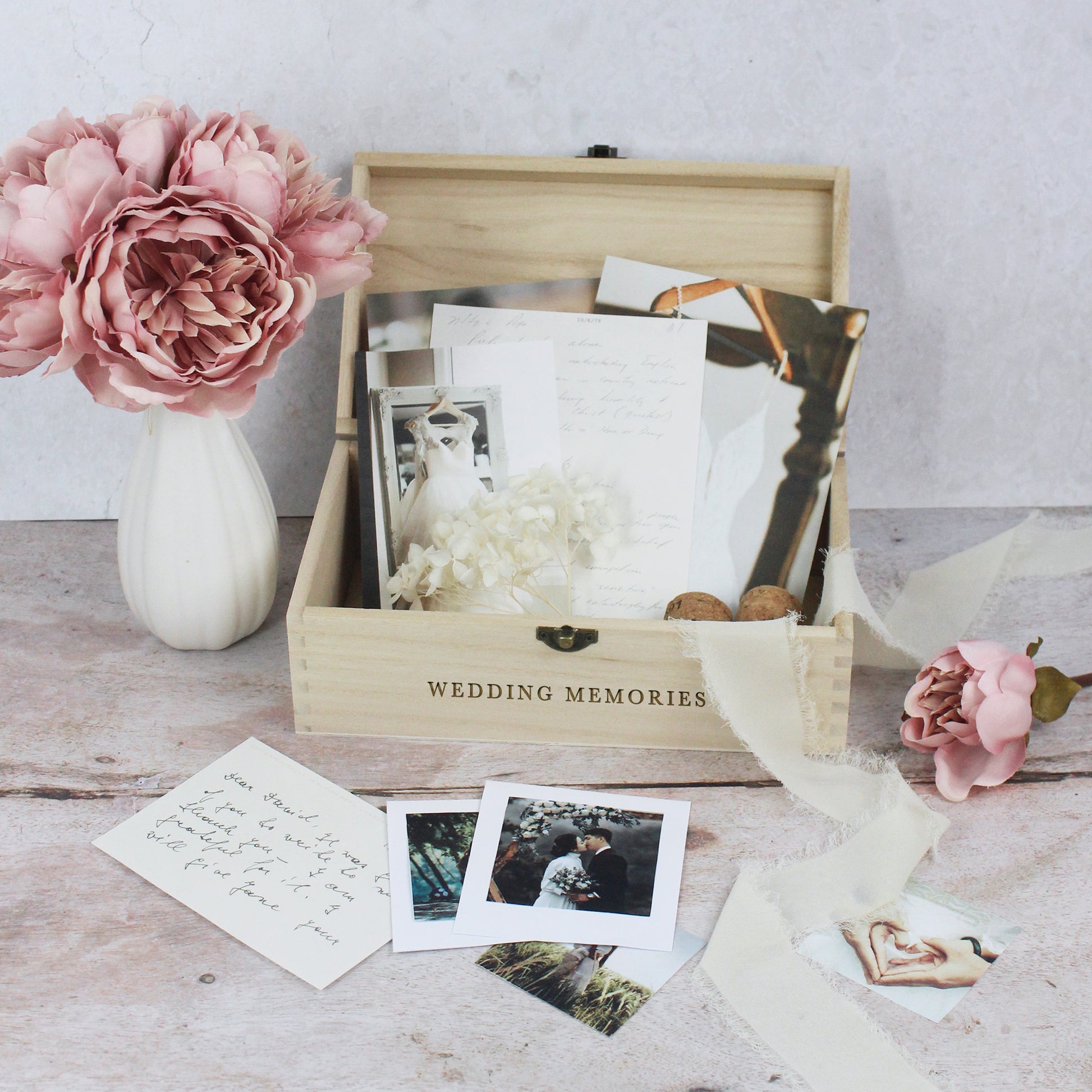 Personalised Wooden Wedding Memory Box in 6 Sizes