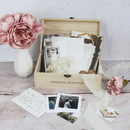 Personalised Wooden Wedding Memory Box in 6 Sizes