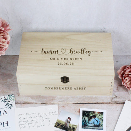 Personalised Wooden Wedding Memory Box in 6 Sizes