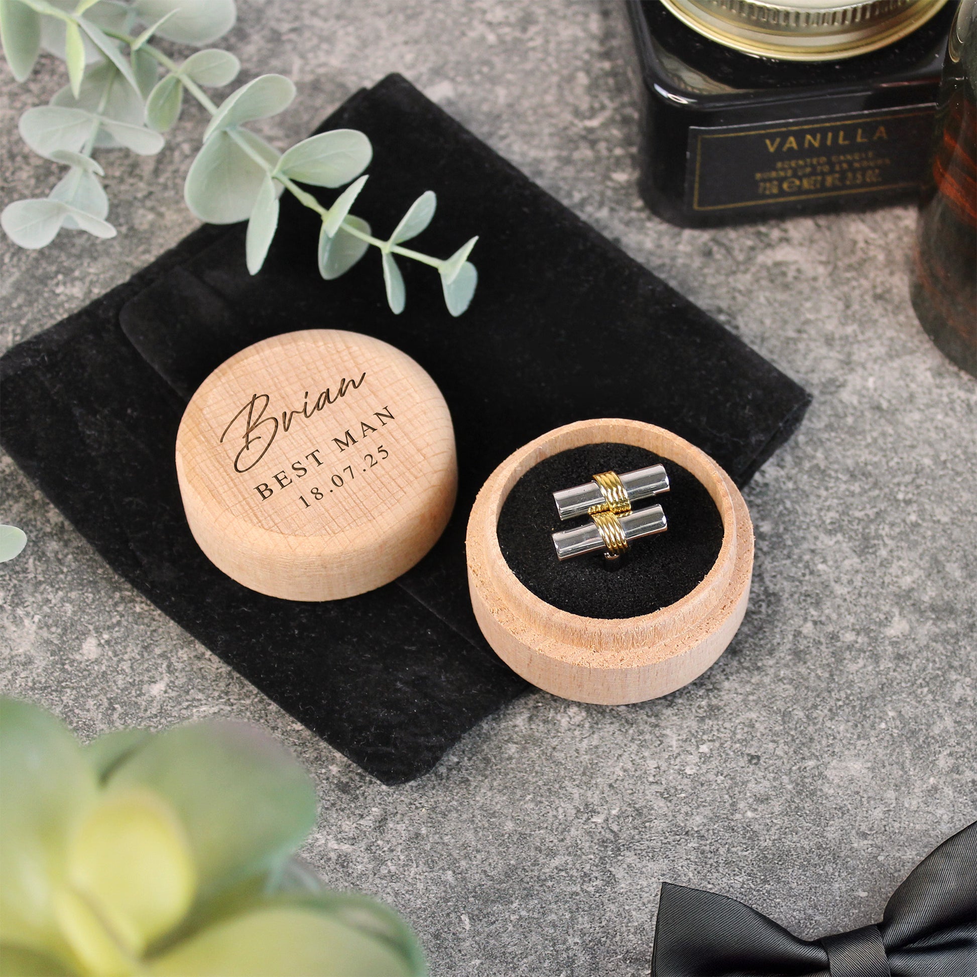 Personalised Wooden Cufflinks Presentation Box