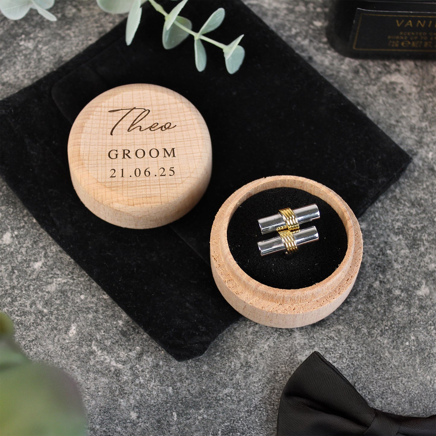 Personalised Wooden Cufflinks Presentation Box