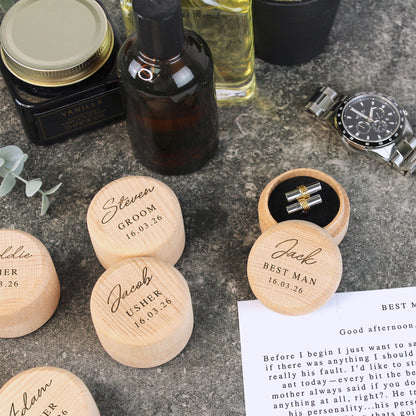 Personalised Wooden Cufflinks Presentation Box