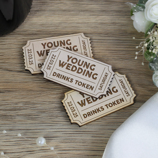 Personalised Wedding Drinks Tokens