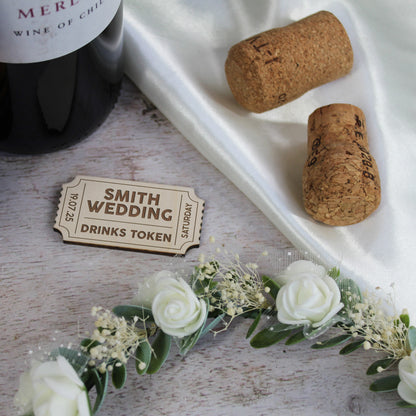 Personalised Wedding Drinks Tokens