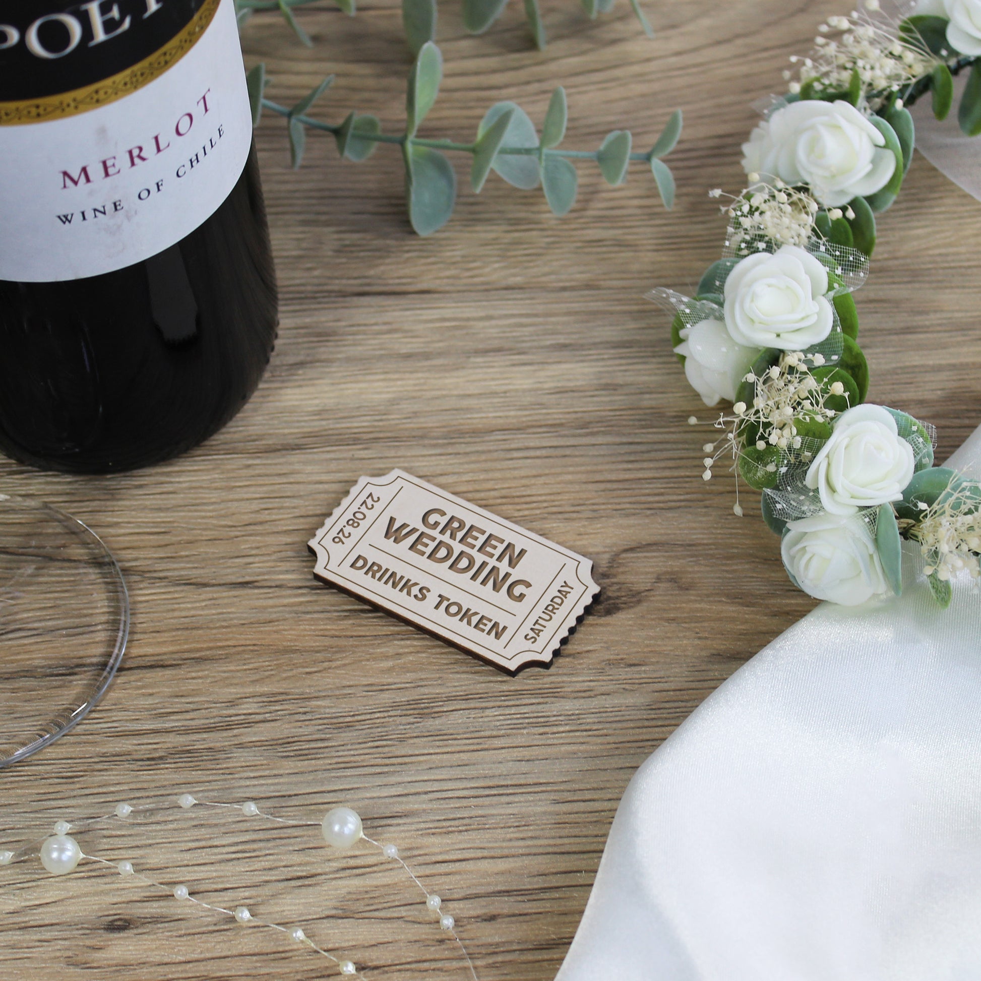 Personalised Wedding Drinks Tokens