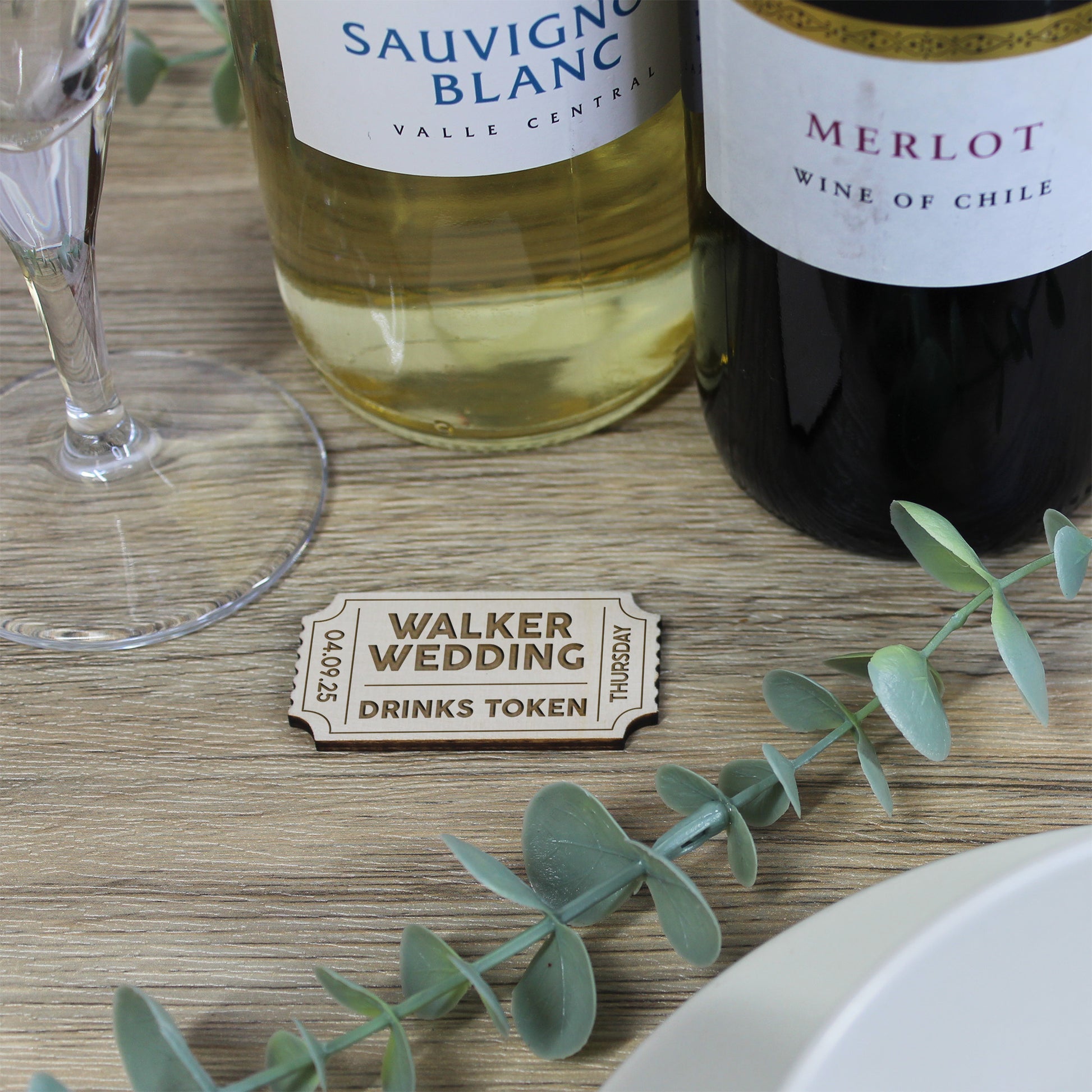 Personalised Wedding Drinks Tokens