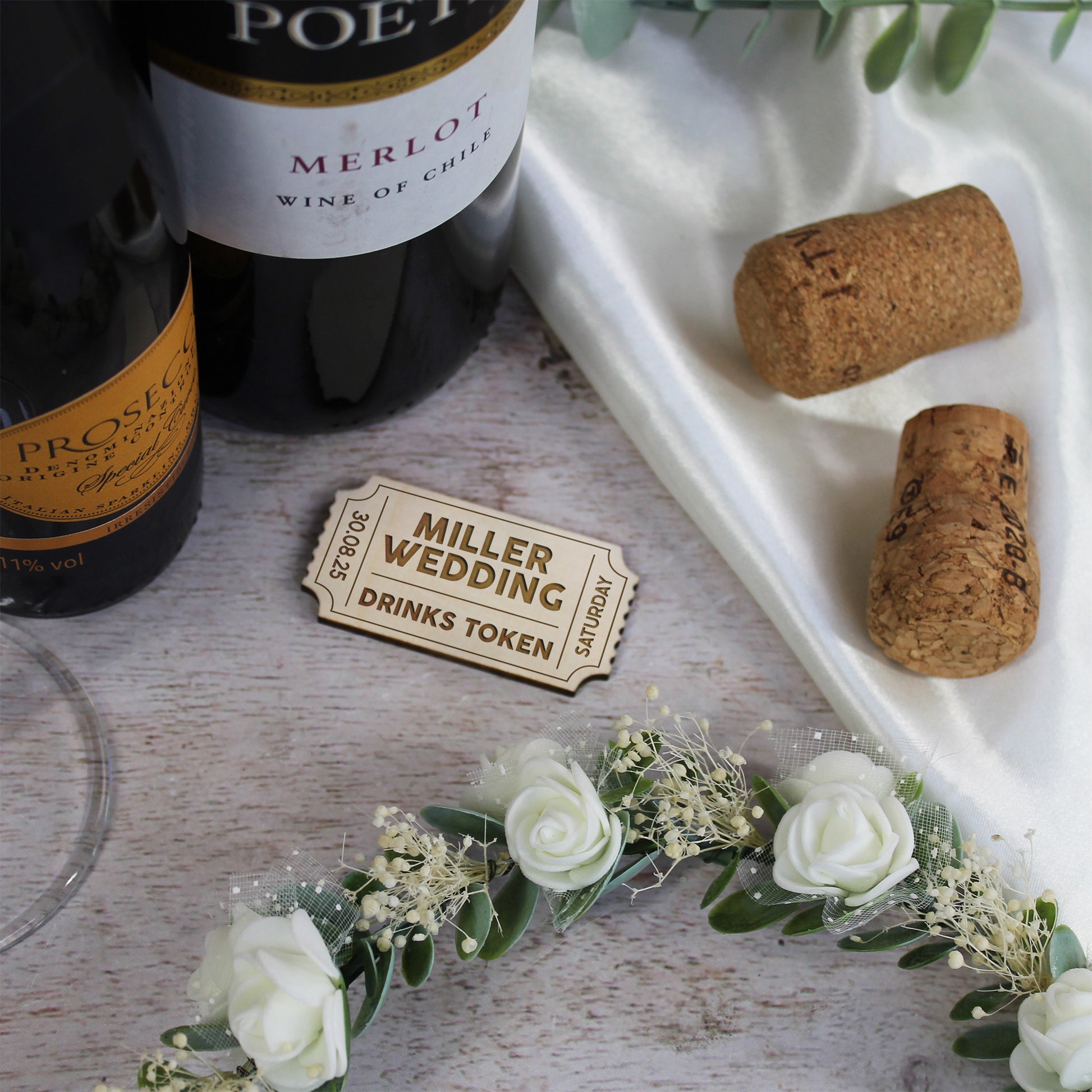 Personalised Wedding Drinks Tokens