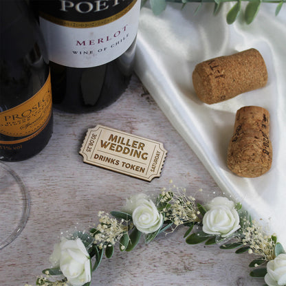 Personalised Wedding Drinks Tokens