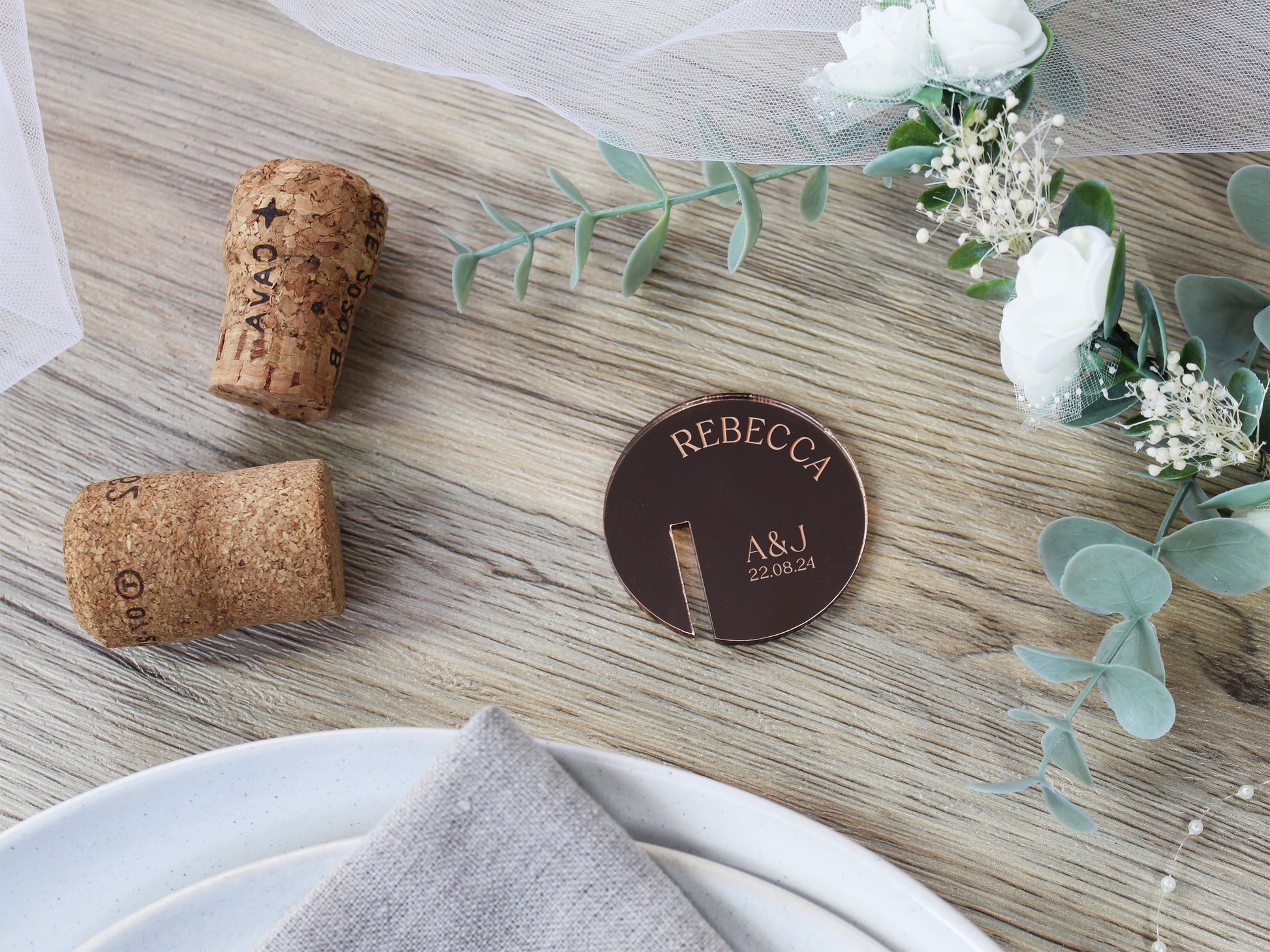 Personalised Acrylic Wedding Drink Toppers