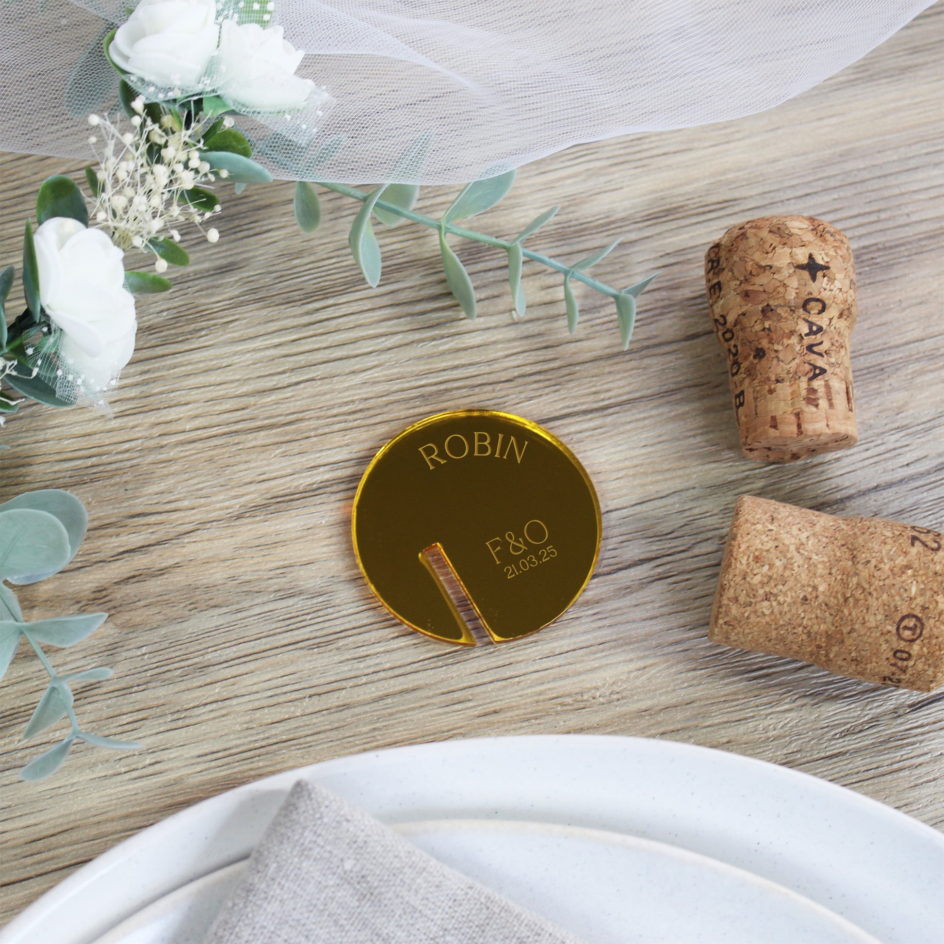 Personalised Acrylic Wedding Drink Toppers