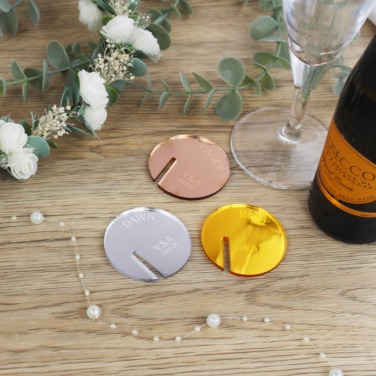 Personalised Acrylic Wedding Drink Toppers