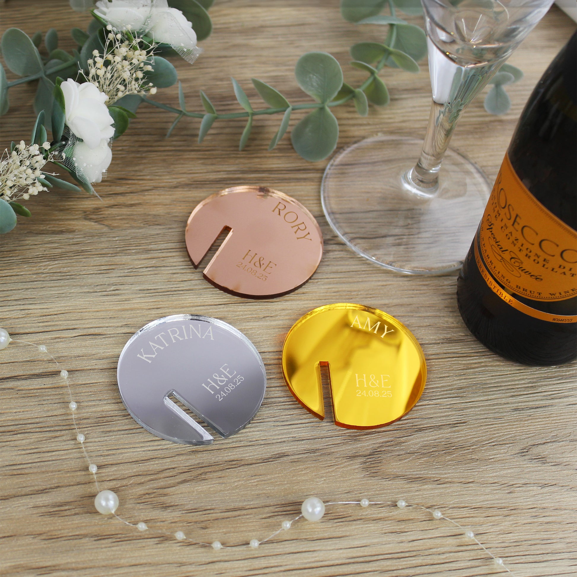 Personalised Acrylic Wedding Drink Toppers
