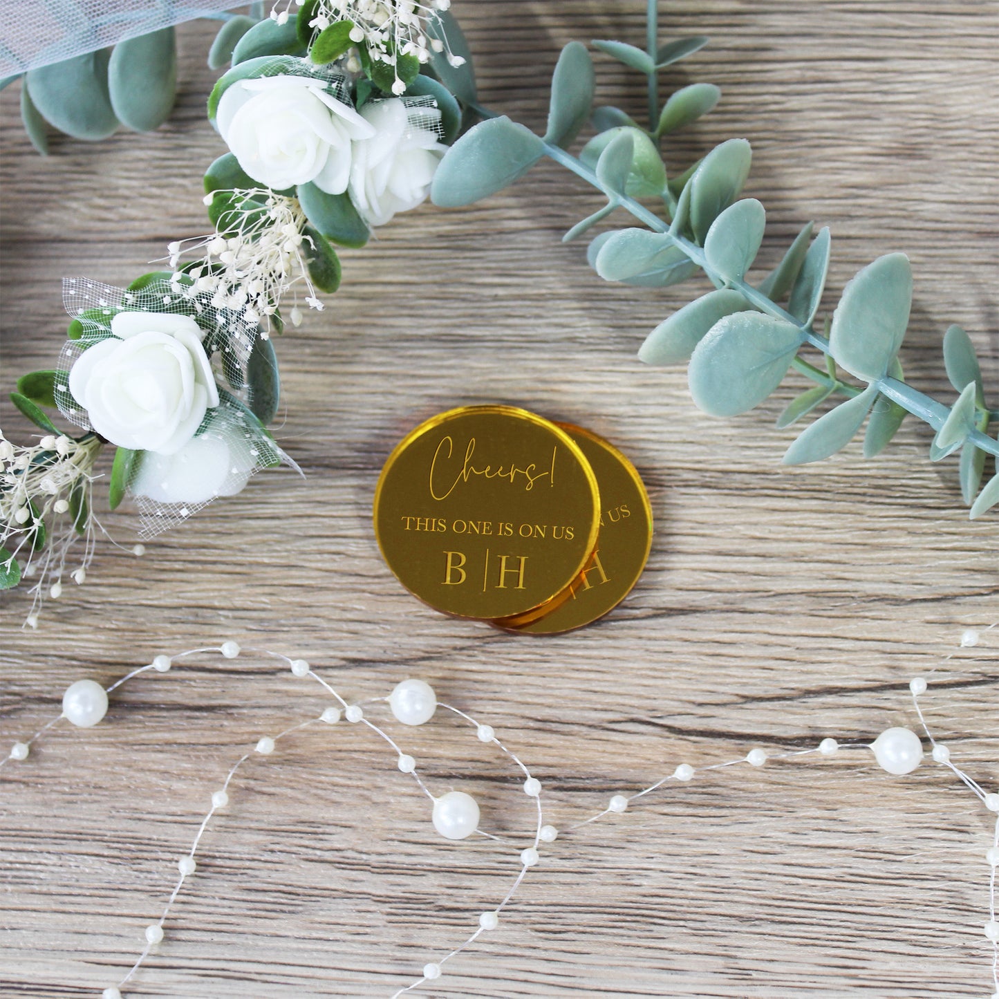 Personalised Acrylic Wedding Drink Tokens