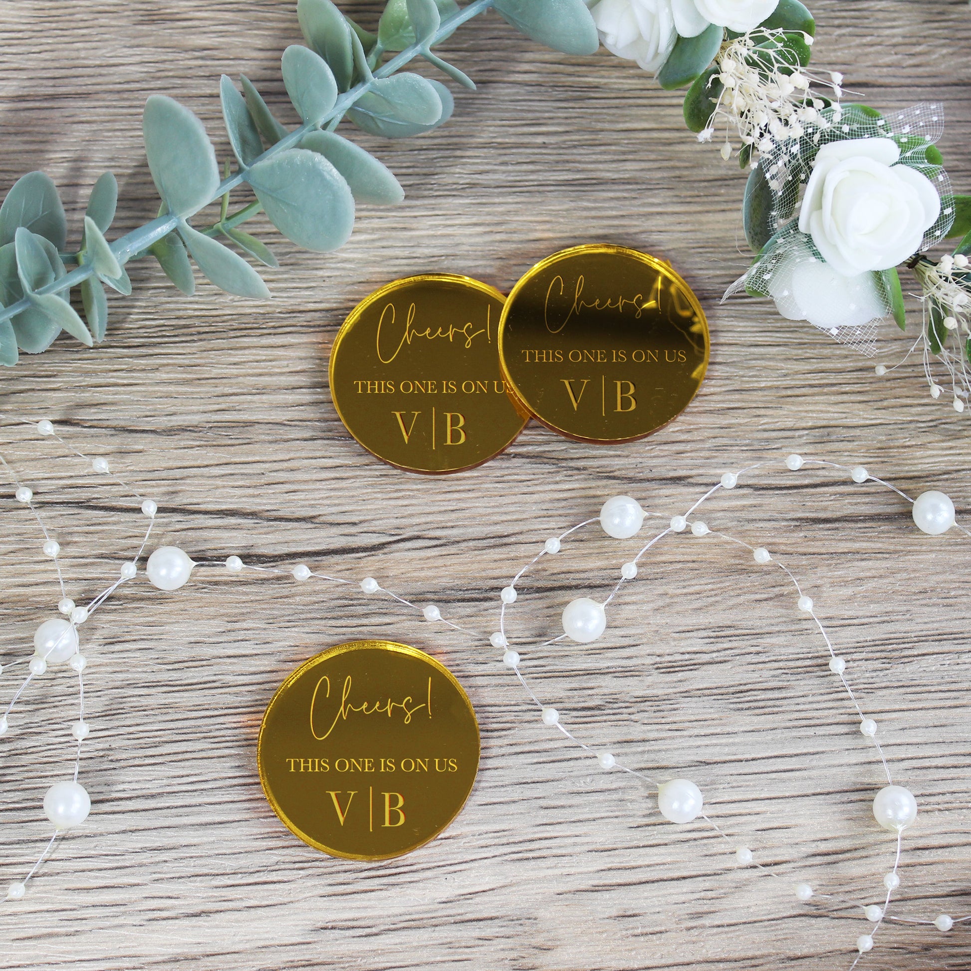 Personalised Acrylic Wedding Drink Tokens