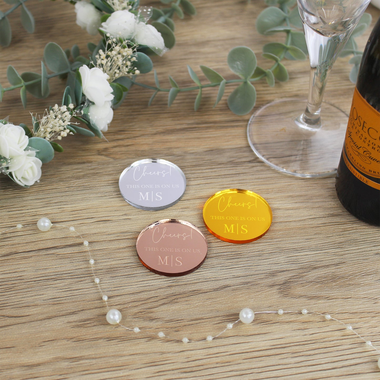 Personalised Acrylic Wedding Drink Tokens
